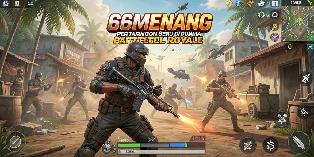 Tampilan epik gameplay Battle Royale 66MENANG.