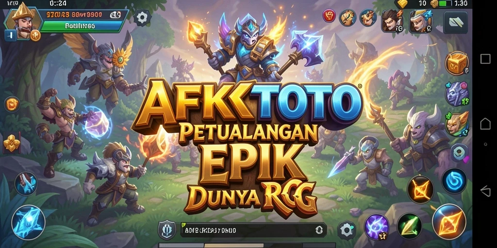 Screenshot gameplay AFKTOTO menampilkan pertarungan seru dan karakter beragam.