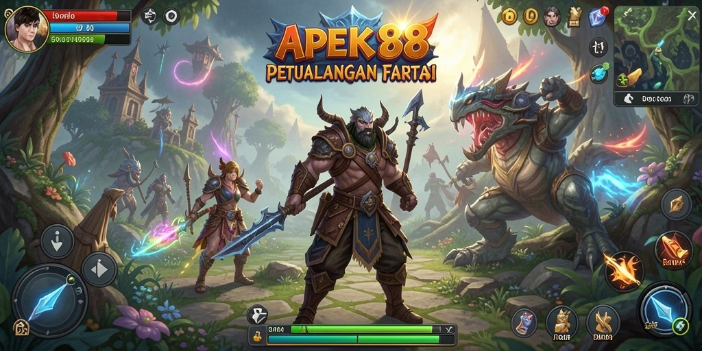 Tampilan gameplay APEK88 yang menakjubkan saat menjelajahi dunia petualangan.