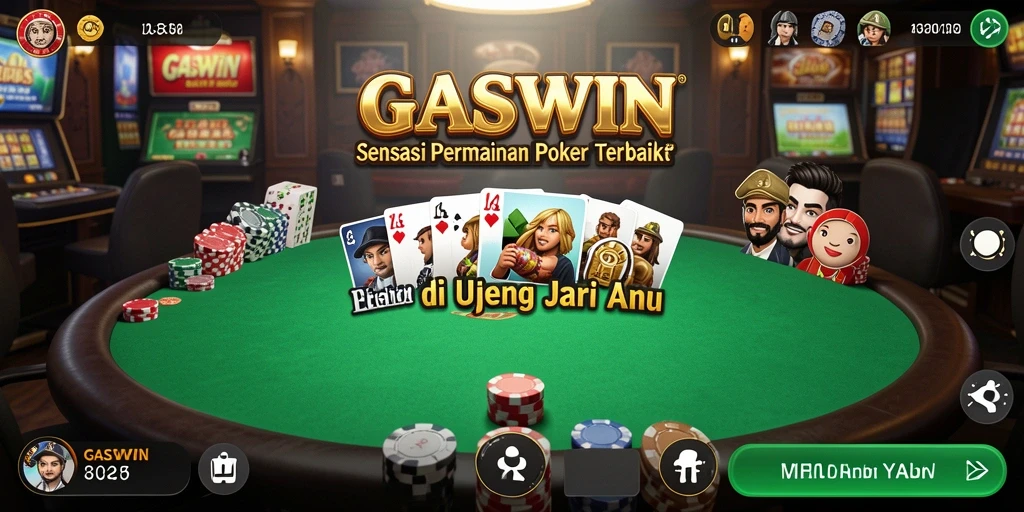 Tangkapan layar GASWIN menampilkan aksi seru dalam permainan Poker.