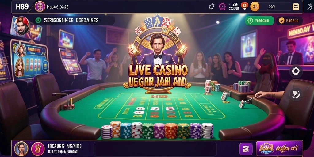 Tampilan screenshot H89 menunjukkan dealer profesional dan suasana Live Casino yang mendebarkan.