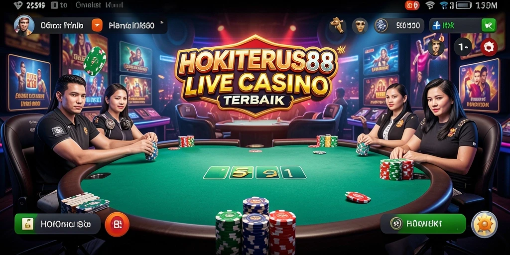 Tampilan gameplay HOKITERUS88 yang menarik dalam suasana Live Casino.