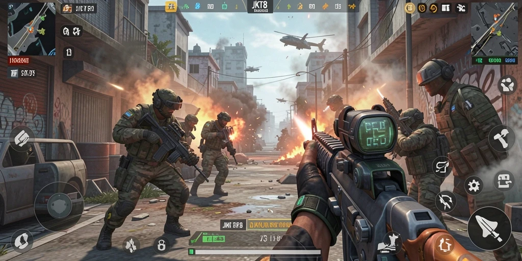 Gameplay JKT8 yang intens dan mendebarkan dalam setiap aksi.