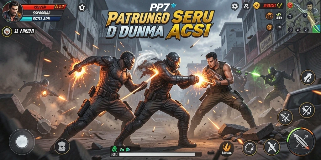 Tampilan gameplay PP7 yang penuh aksi dan seru.