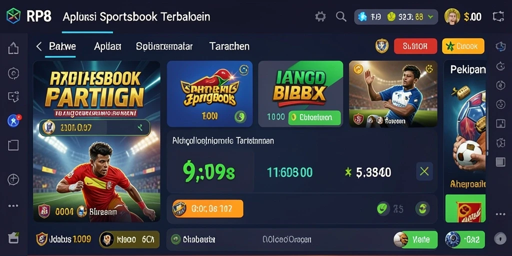 Tampilan antarmuka RP8 saat memasang taruhan olahraga.