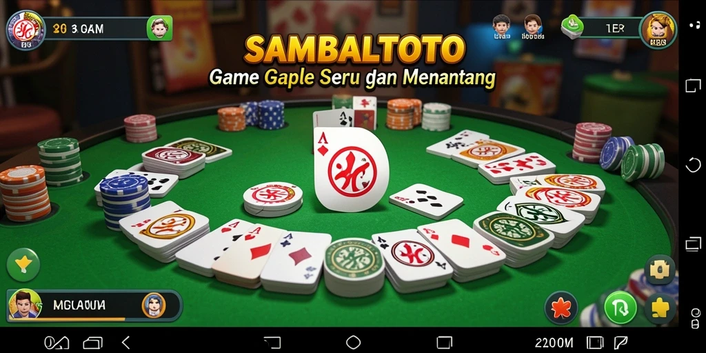 Tampilan gameplay SAMBALTOTO menunjukkan suasana permainan Gaple yang menyenangkan.